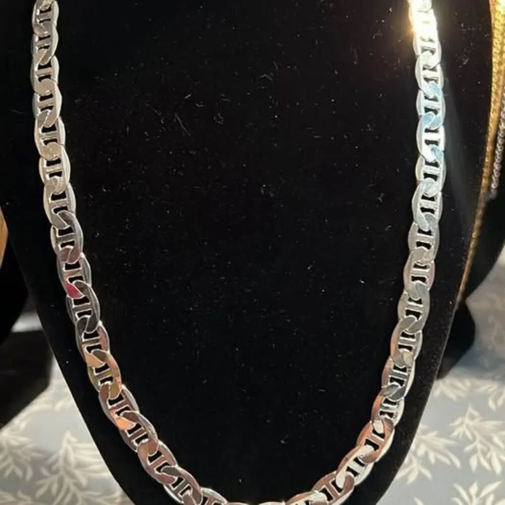 20” Silver Filled Mariner Link Chain Necklace | Men’s Classic Nautical Chain